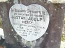 
Gustav Adolph HEISE, husband,
died 23 June 1944 aged 72 years;
St Johns Evangelical Lutheran Church, Minden, Esk Shire
