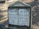 
George Bird
8 Sep 1958
aged 56

John Bird
8 Oct 1982
aged 77

Moggill Historic cemetery (Brisbane)
