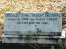 
Dougald, John, Robert and Daisy
children of John and Sarah CURRIE

Moggill Historic cemetery (Brisbane)
