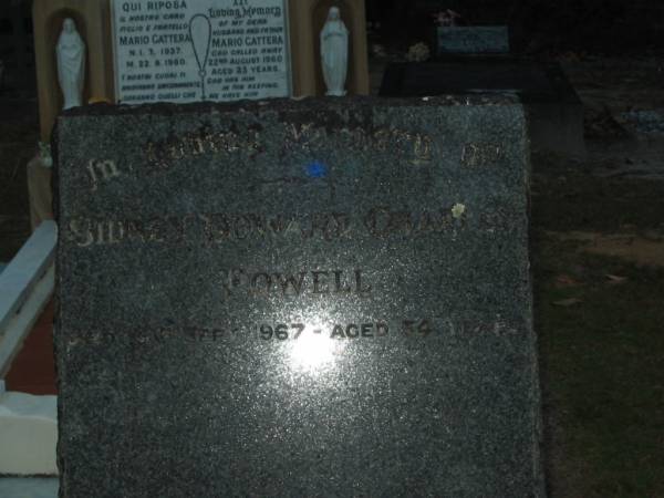 Sidney Edward Charles POWELL,  | died 6? Sept 1967 aged 54 years;  | Mooloolah cemetery, City of Caloundra  |   | 