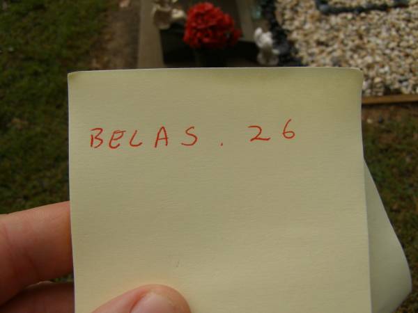 BELAS,  | 26;  | Mooloolah cemetery, City of Caloundra  | 