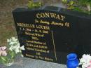 Michelle Louise CONWAY, 2-4-1954 - 24-6-2005, wife of Bill, mother of Tara & Jason, grandma of Jai; Mooloolah cemetery, City of Caloundra  