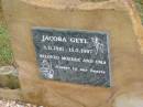 Jacoba GEYL, 3-11-1910 - 15-2-1997, moeder oma; Bjorn, Feb 1939 - Nov 1984; Mooloolah cemetery, City of Caloundra  