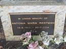 
Antonia Maria REEFMAN,
14-2-1913 - 20-7-2004;
Mooloolah cemetery, City of Caloundra

