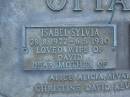 Isabel Sylvia OTTAWAY, 28-8-1922 - 6-5-1980, wife of David, mother of Alice, Alicia, Alvay, Marlene, Ann, Christine, David, Kevin, Narelle, Peter; David OTTAWAY, 26-10-1914 - 25-7-1988, husband of Sylvia, stepfather & father of Alice, Alicia, Alvay, Marlene, Ann, Christine, David, Kevin, Narelle, Peter; Mooloolah cemetery, City of Caloundra  