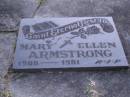 
Mary Ellen ARMSTRONG,
1900 - 1981;
Mooloolah cemetery, City of Caloundra

