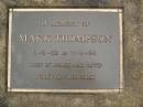 Mark THOMPSON, 6-5-52 - 7-9-94; Mooloolah cemetery, City of Caloundra  