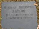 Stuart Gerston TAYLOR, father; Mooloolah cemetery, City of Caloundra 