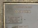 Claude Edwin MCLEOD, 1922 - 1994, husband father grandfather; Mooloolah cemetery, City of Caloundra 
