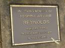 Joseph Arthur REYNOLDS, died 31-7-1996 aged 94 years; Mooloolah cemetery, City of Caloundra 