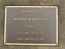 
George Albert (Bert) HILL,
9-5-1910 - 25-6-1998;
Mooloolah cemetery, City of Caloundra
