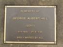 George Albert (Bert) HILL, 9-5-1910 - 25-6-1998; Mooloolah cemetery, City of Caloundra 