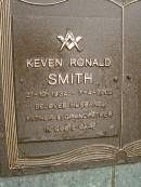 Keven Ronald SMITH, 21-10-1934 - 7-4-2002, husband father grandfather; Mooloolah cemetery, City of Caloundra 