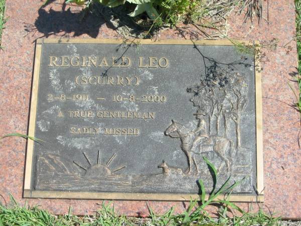 Reginald (Scurry) LEO,  | 2-8-1911 - 19-8-2000;  | Moore-Linville general cemetery, Esk Shire  | 