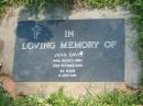 
John DAVIS,
died 29 Oct 2001 aged 93 years;
Moore-Linville general cemetery, Esk Shire
