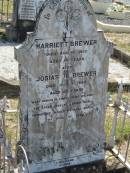 
Harriett BREWER
9 Aug 1913
aged 86 yrs

Josias H BREWER
6 Jul 1893
53 yrs

Mt Walker HistoricPublic Cemetery, Boonah Shire, Queensland

