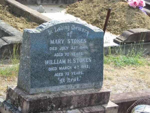 Mary STOKES  | 22 Jul 1940  | aged 70 years  |   | William H STOKES  | 4 Mar 1942 aged 72  |   |   | Mt Walker Historic/Public Cemetery, Boonah Shire, Queensland  |   | 