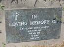 Catherine Anna BENFER 16 Nov 1987, aged 79 Mt Cotton / Gramzow / Cornubia / Carbrook Lutheran Cemetery, Logan City  