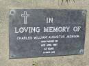 Charles William Augustus JACKSON 14 Apr 1987, aged 43 Mt Cotton / Gramzow / Cornubia / Carbrook Lutheran Cemetery, Logan City  