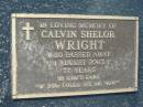 Calvin Shelor WRIGHT 1 Aug 2003, aged 77 Mt Cotton / Gramzow / Cornubia / Carbrook Lutheran Cemetery, Logan City  