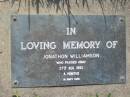 Jonathon WILLIAMSON 27 Aug 1983, aged 4 months Mt Cotton / Gramzow / Cornubia / Carbrook Lutheran Cemetery, Logan City  