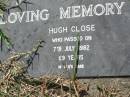 Hugh CLOSE 7 Jul 1982, aged 69 Mt Cotton / Gramzow / Cornubia / Carbrook Lutheran Cemetery, Logan City  