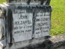 John HOLZAPFEL 27 Nov 1943, aged 79 Emma Elizabeth HOLZAPFEL 27 Mar 1942, aged 71 Mt Cotton / Gramzow / Cornubia / Carbrook Lutheran Cemetery, Logan City  