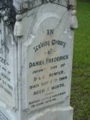 Lizzie (wife of) Daniel Benfer 13 Sep 1909, aged 34 Daniel Frederick (infant son of D and L BENFER) d: 7 Sep 1909, aged 1 month Mt Cotton / Gramzow / Cornubia / Carbrook Lutheran Cemetery, Logan City  