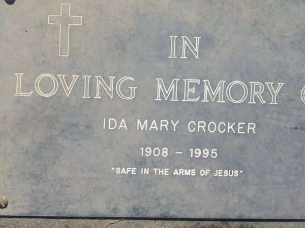 Ida Mary CROCKER  | b: 1908, d: 1995  | Mt Cotton / Gramzow / Cornubia / Carbrook Lutheran Cemetery, Logan City  |   | 