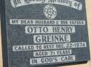 Otto Henry GREINKE 22 Dec 1974, aged 71 Mount Beppo Apostolic Church Cemetery 