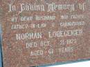 Norman LOBEGEIGER 21 Oct 1972, aged 61 Mount Beppo Apostolic Church Cemetery 