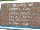 
Meryn Gay LOBEGEIGER
4 Dec 1966, aged 18 hours
Mount Beppo Apostolic Church Cemetery
