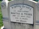 Martha A TESKE 3 Sep 1947, aged 71 Mount Beppo Apostolic Church Cemetery 