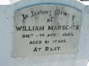 William MARSCHKE 11 Apr 1944, aged 61 Mount Beppo Apostolic Church Cemetery 