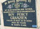 Roy Percy GRANZIEN 10 Sep 1996. aged 83 Mount Beppo Apostolic Church Cemetery 
