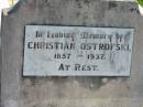 Christian OSTROFSKI 1857 - 1937 Mount Beppo Apostolic Church Cemetery 
