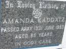 
Amanda KADDATZ
13 Jun 1983, aged 85
Mount Beppo Apostolic Church Cemetery
