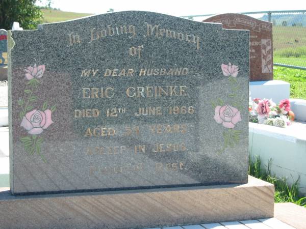 Eric GREINKE  | 12 Jun 1966, aged 59  | Mount Beppo Apostolic Church Cemetery  | 