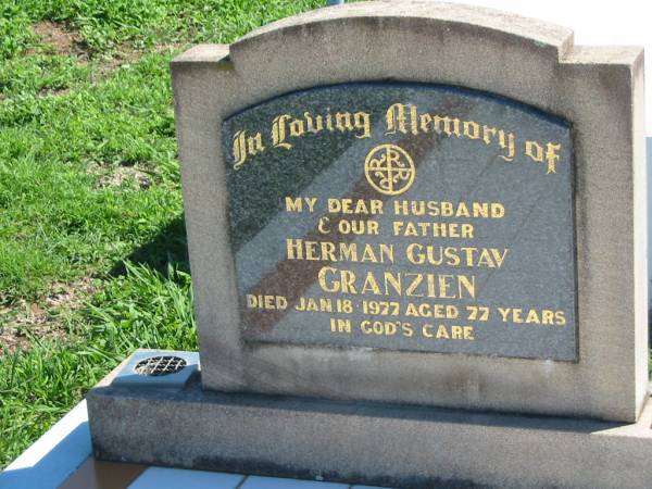 Herman Gustav GRANZIEN  | 18 Jan 1977, aged 77  | Mount Beppo Apostolic Church Cemetery  | 