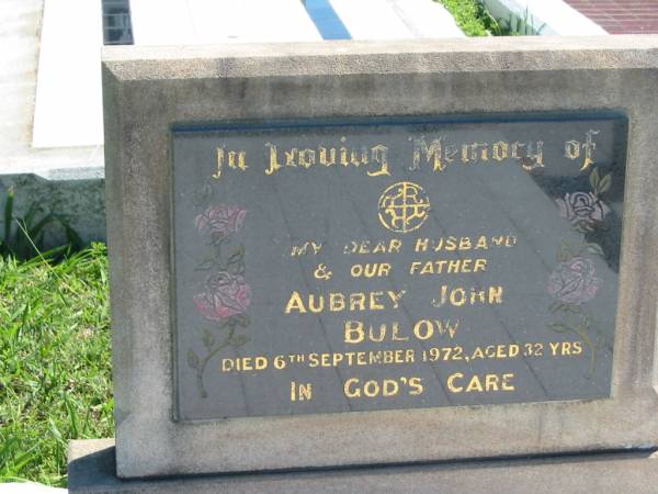 Aubrey John BULOW  | 6 Sep 1972, aged 32  | Mount Beppo Apostolic Church Cemetery  | 