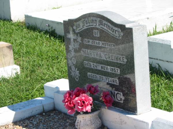 Martha GREINKE  | 24 Nov 1957, aged 70  | Mount Beppo Apostolic Church Cemetery  | 