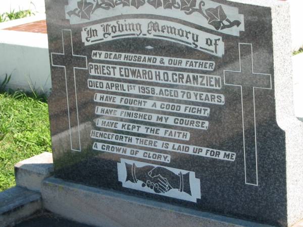 priest Edward H O GRANZIEN  | 1 Apr 1958, aged 70  | Mount Beppo Apostolic Church Cemetery  | 