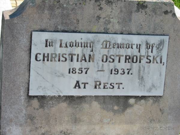 Christian OSTROFSKI  | 1857 - 1937  | Mount Beppo Apostolic Church Cemetery  | 