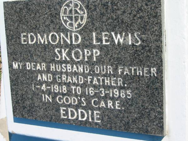 Edmond Lewis SKOPP  | b: 1 Apr 1918, d: 16 Mar 1985  | (Eddie)  | Mount Beppo Apostolic Church Cemetery  | 