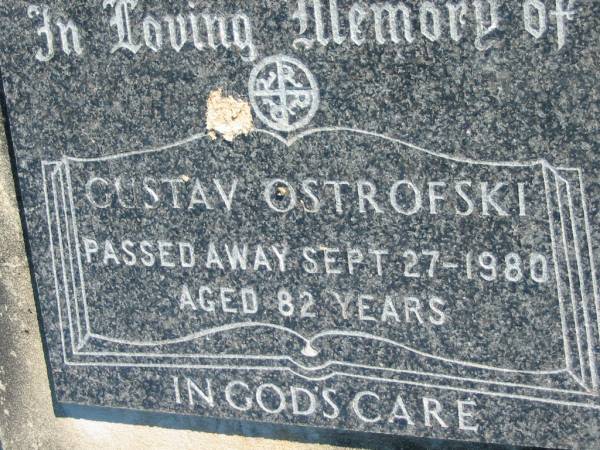 Gustav OSTROFSKI  | 27 Sep 1980, aged 82  | Mount Beppo Apostolic Church Cemetery  | 