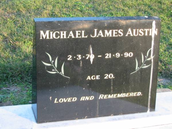 Michael James Austin, 2-3-70 - 21-9-90, aged 20;  | Mt Mee Cemetery, Caboolture Shire  | 