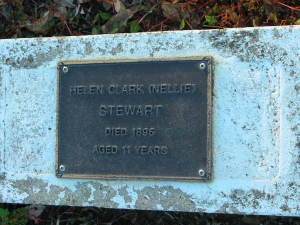 Helen Clark (Nellie) STEWART; died 1895; aged 11  | Mt Mee Cemetery, Caboolture Shire  | 