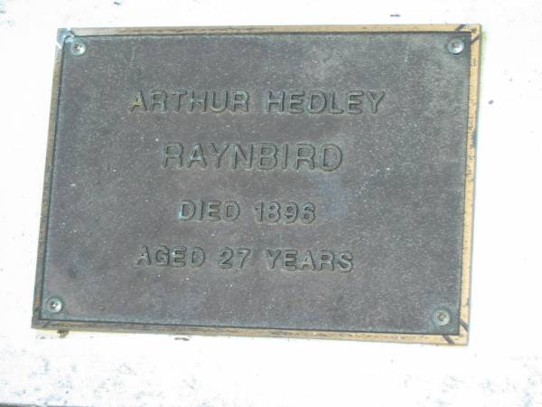 Arthur Hedley RAYNBIRD; d: 1896 aged 27  | Mt Mee Cemetery, Caboolture Shire  | 