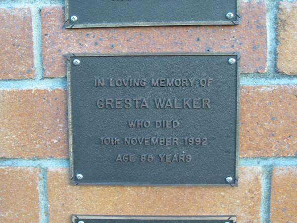 Gresta WALKER; D: 10 Nov 1992; aged 85  |   | Mt Mee Cemetery, Caboolture Shire  | 