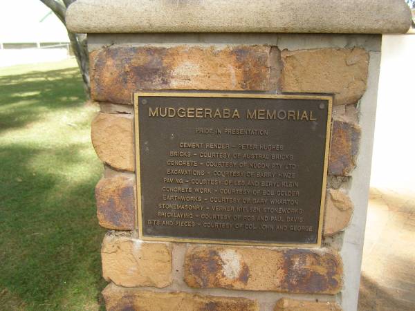 War Memorial, Elsie Laver Park, Mudgeeraba  | 